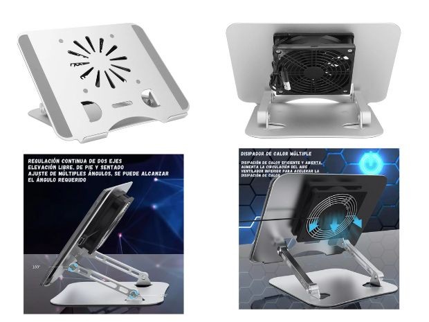 &u+ SOPORTE BASE NOTEBOOK TABLET INCLINACION + COOLER HX-ZJ24
