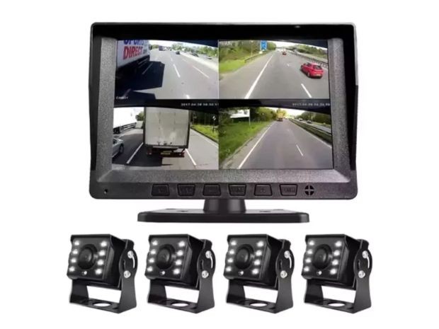 &u+ KIT DE SEGURIDAD PARA CAMION PANTALLA 7 + 4 CAMARAS SQ-07-BSD-4