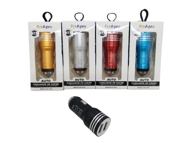 &u+ CARGADOR AUTO 2 USB AP-CARAUTO1