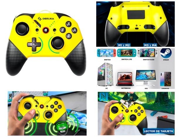 &u+ JOYSTICK NINTENDO SWITCH AMARILLO CON NFC (986126) SW563