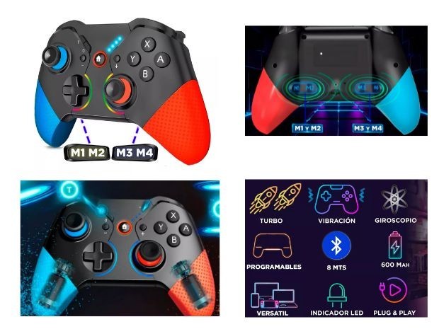 &u+ JOYSTICK NINTENDO SWITCH ROJO Y AZUL FUNCI0N TURBO (98592) SW531A