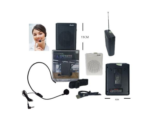 &u+ PARLANTE BT + MICROFONO MEGAFONO WIRELESS KARAOKE BTS-1383