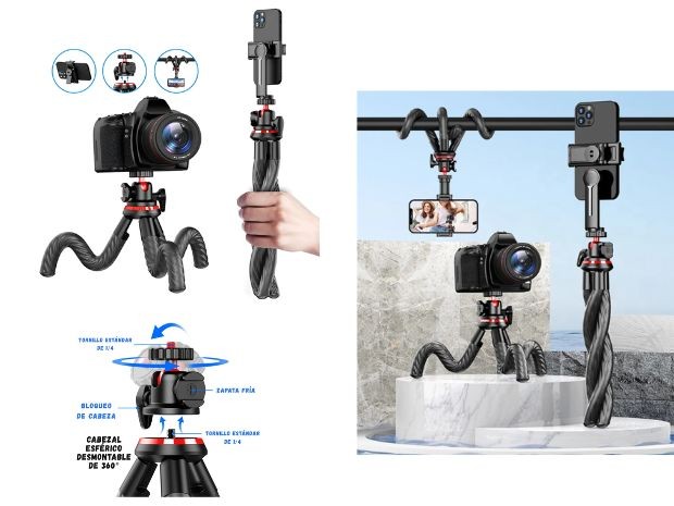 &u+ TRIPODE CELULAR Y GOPRO + BT HX-ZJ6113