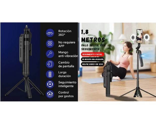 &u+ TRIPODE CELULAR Y GOPRO + BT + SEGUIMIENTO HX-ZJ6112