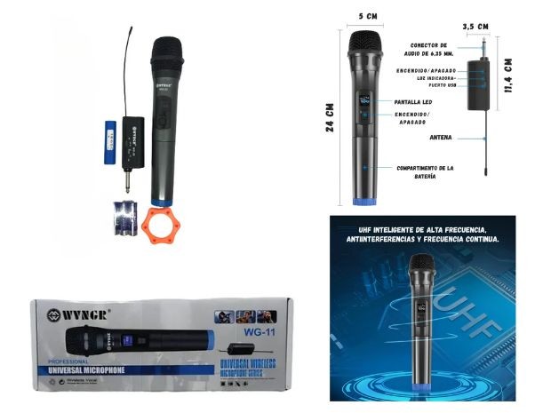 &u++ MICROFONO PC SIMPLE WIRELESS UHF WG-11