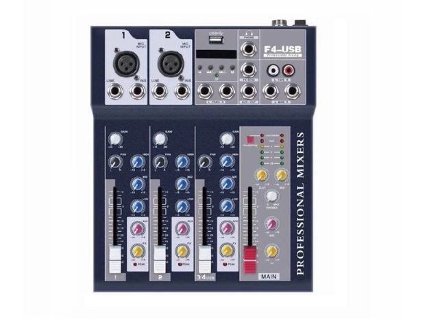 &u++ MIXER MEZCLADORA DE AUDIO DE 4 CANALES XY-F4 (*)