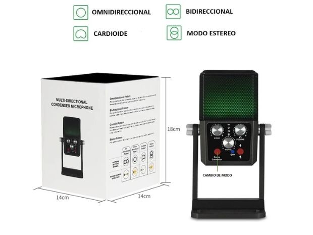 &u++ MICROFONO CONDENSADOR PLUG & PLAY PARA PC YX-X9859 (*)