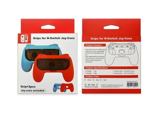&u+ PACK DE 2 GRIPS PARA JOY-CON NITENDO SWITCH (HSY-407)
