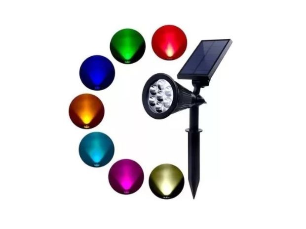 &u++ LAMPARA DE SUELO SOLAR CON 7 LEDS RGB LF-07RGB