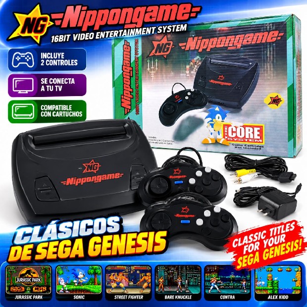 &ua CONSOLA SEGA NIPPONGAME + JUEGOS INTEGRADOS