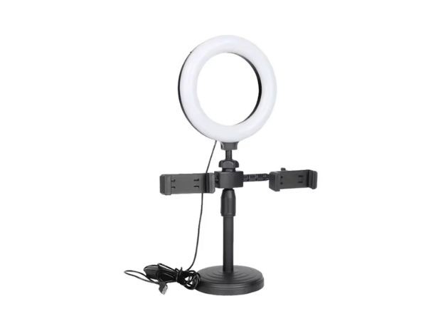 &u+ ARO DE LUZ + SOPORTE PARA CELULAR 15CM LED-HX1508
