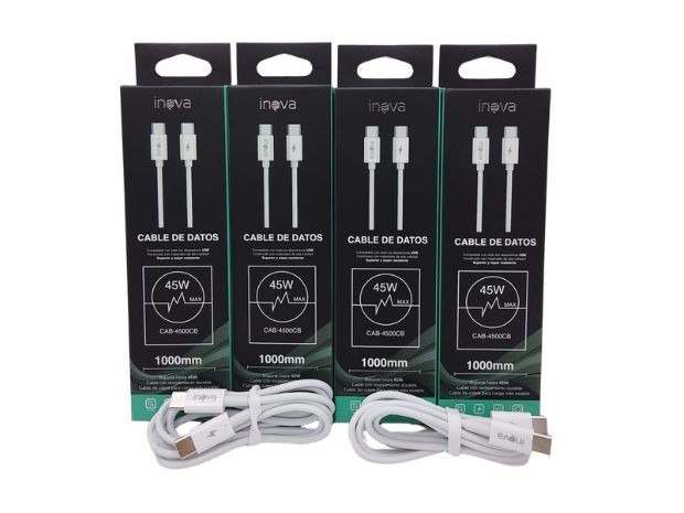 &uu  CABLE CARGADOR TIPO C A TIPO C 1MTS CAB-4500CB