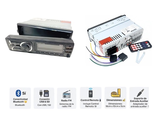 &uu STEREO BT USB SD FM MP3 DESMONTABLE LCD QM-C1884