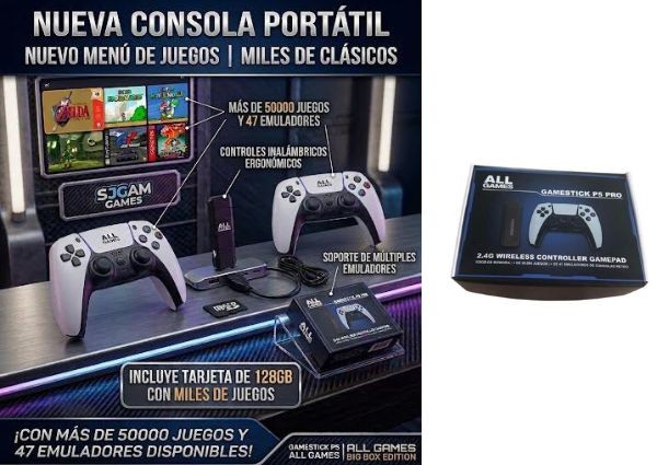 &ua MINI CONSOLA ARCADE 2 JOYSTICK INALAMBRICO ALL X2 P5