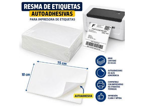 &ua RESMA PAPEL 500 HOJAS IMPRESORA MHT-L1081 10x15 CM DYJ-DYZ07