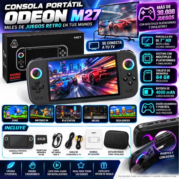 &ua MINI CONSOLA ARCADE M27
