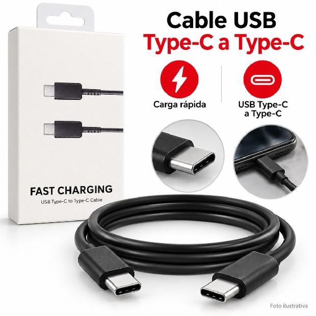 &ua CABLE CARGADOR TIPO C A TIPO C IPHONE (4319a)