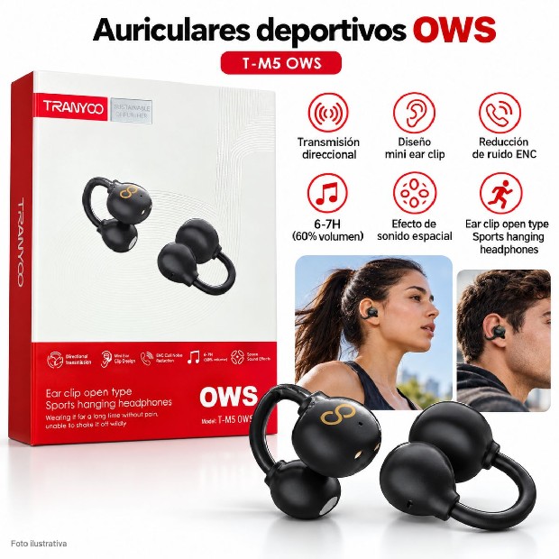 &ua AURICULAR BT BLUETOOTH INALAMBRICOS CON CLIP OREJA T-M5