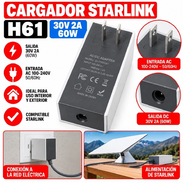 &ua CARGADOR STARLINK H61