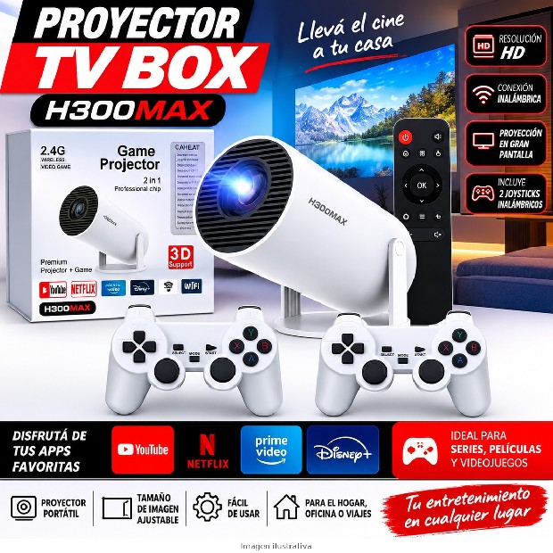 &uu PROYECTOR TV BOX H300MAX