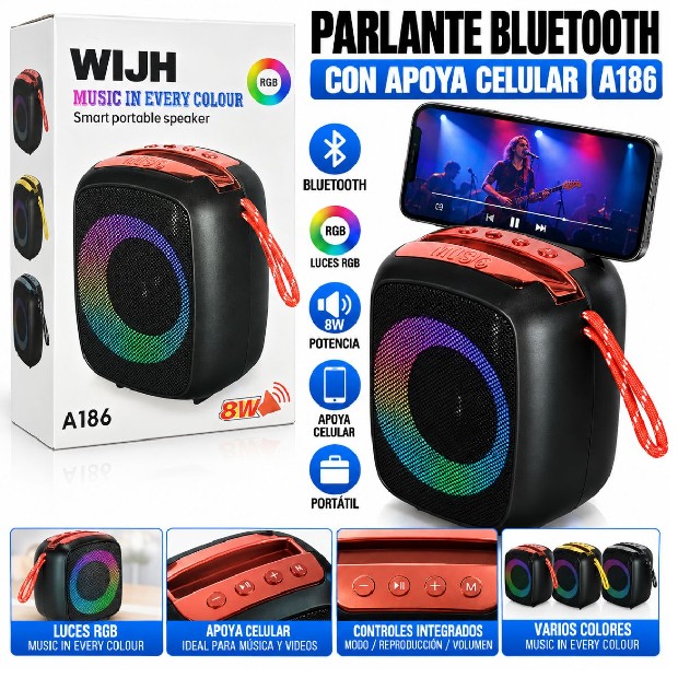 &ua PARLANTE BT BLUETOOTH A186 APOYA CELULAR (5403)