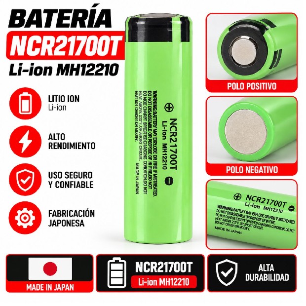 &ua BATERIA PILA RECARGABLES 21700 VERDE ALTA CALIDAD