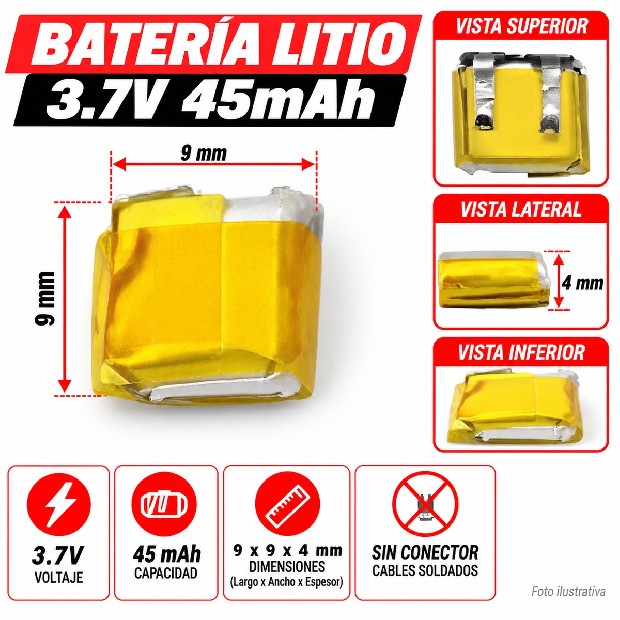&ua BATERIA AURICULAR DRON PARLANTE 3.7V 25MAH 400909