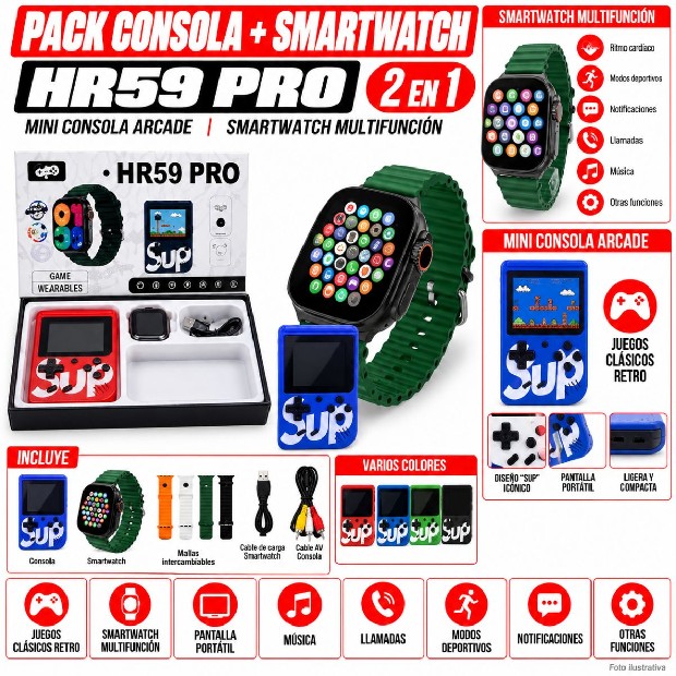 &ua COMBO CONSOLA PORTATIL SUP 400 + SMARTWATCH