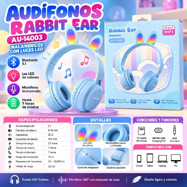 &ua AURICULAR BLUETOOTH BT CONEJO
