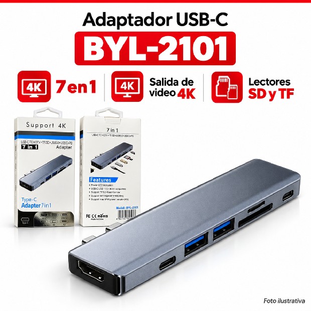 &ua   HUB TIPO TIPO C 4K MACBOOK BYL-2101